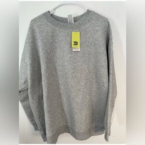 All in Motion Men's Gray Fleece Crewneck Sweatshirt M Long Sleeve Pullover
